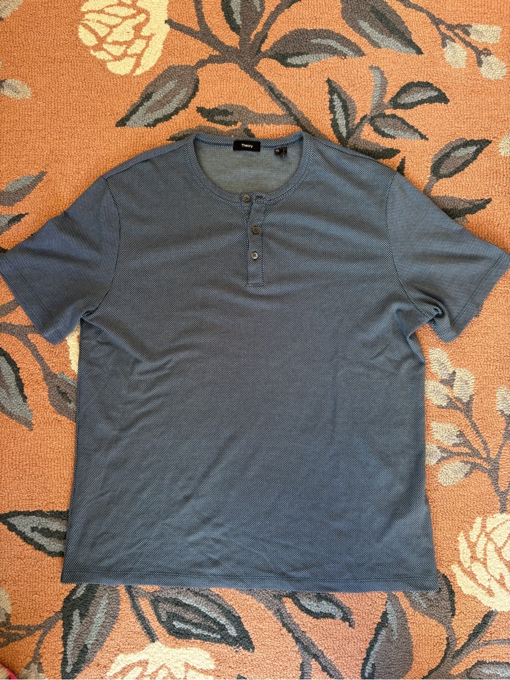 Theory Men's Slate Blue Short-Sleeve Henley